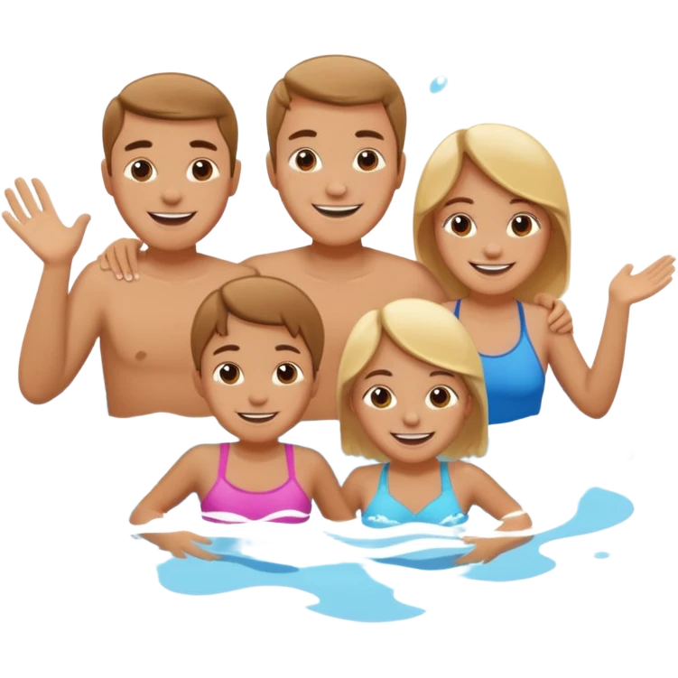 family fun in the pool emoji