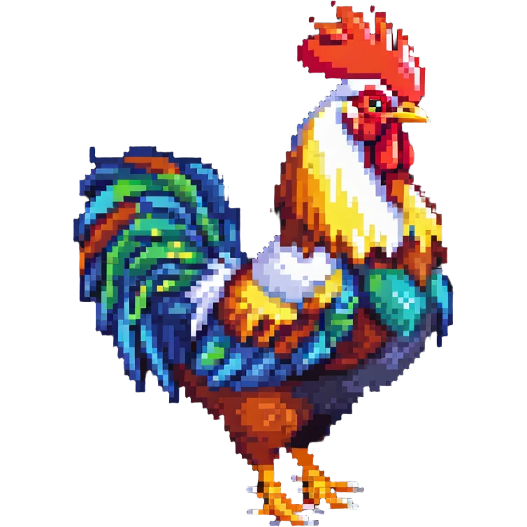 Heihei chicken from Moana, colorful rooster emoji
