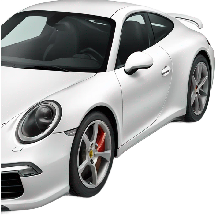 white new Porsche 911, view from the side  emoji