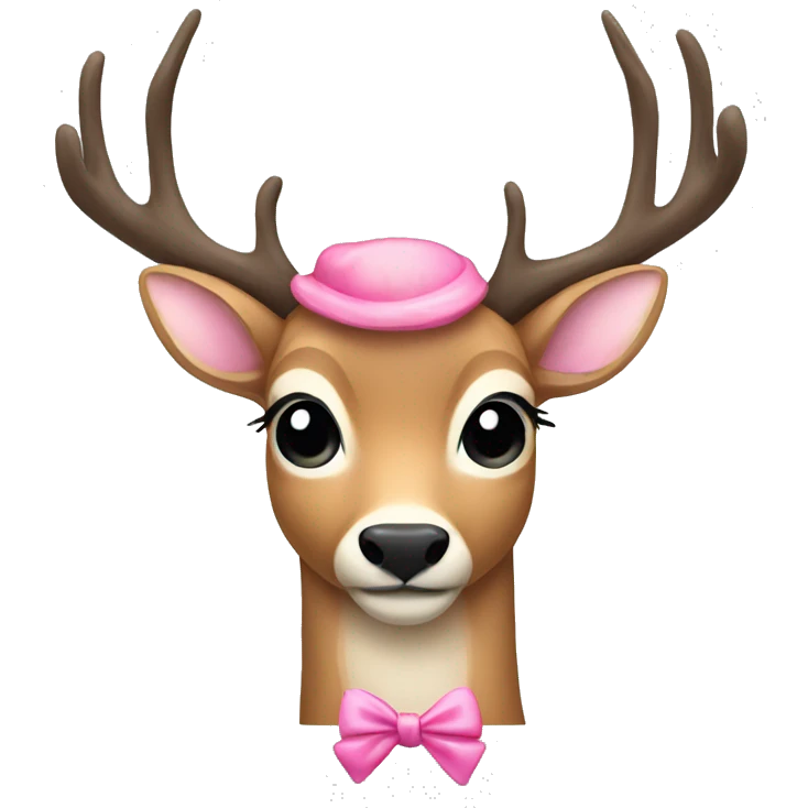 deer with a pink bow  emoji