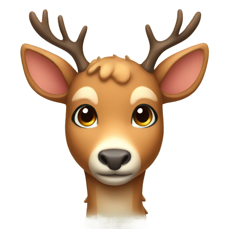 cute deer with antlers emoji