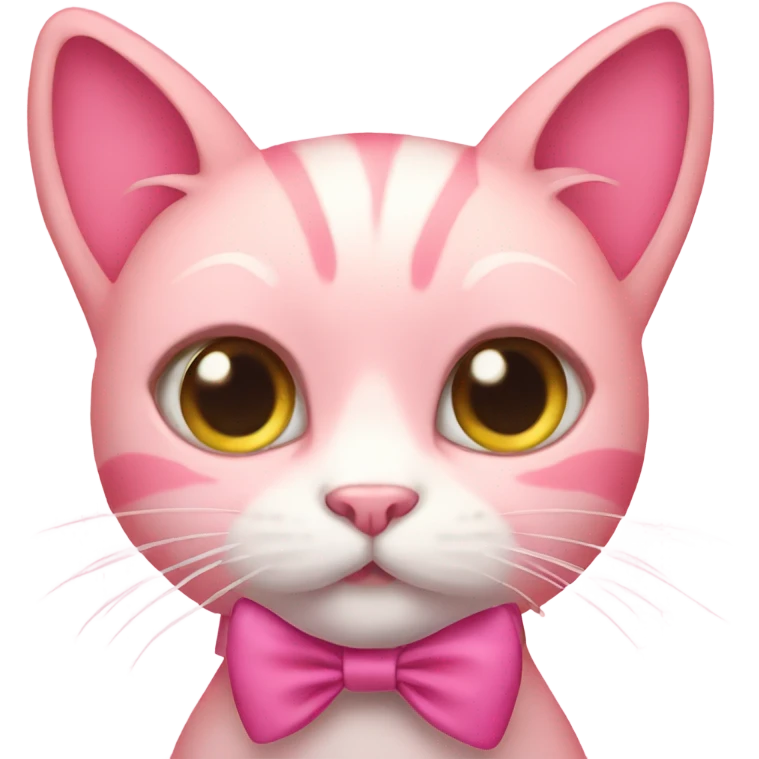 Pink cat with bow emoji