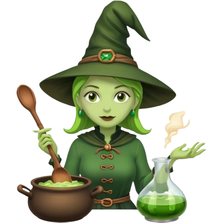 green witch cooking potion emoji
