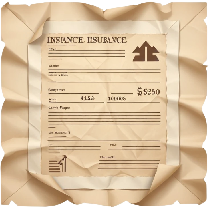 A beige colored piece of draft paper with finance/insurance-related simple graphics written on it emoji