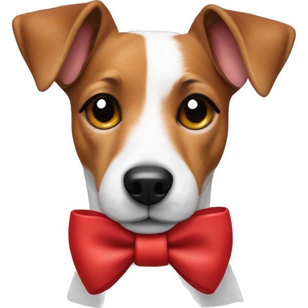 jack russell with a red bow  emoji