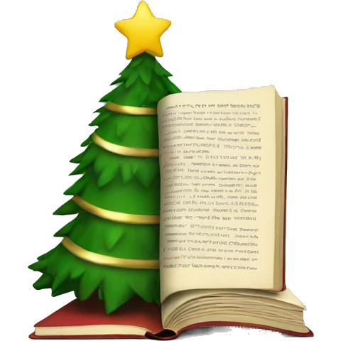 Christmas tree and book emoji
