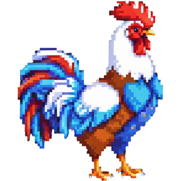 a rooster wearing flip-flops emoji