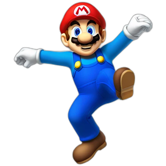 Mario bros jump blue pants emoji