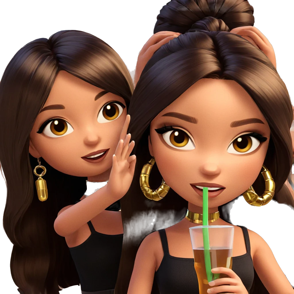 girls enjoying drinks together emoji