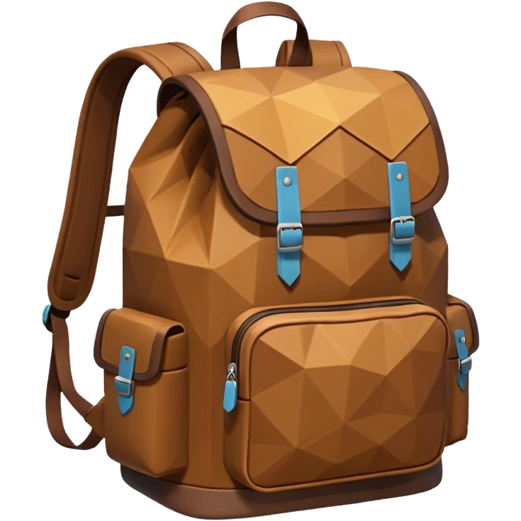 backpack brown emoji low poly  emoji