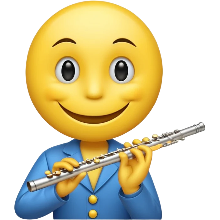 smiley face playing a flute emoji