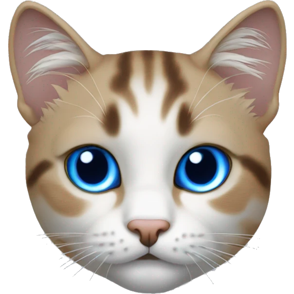 Highlander cat with blue eyes emoji