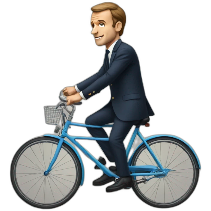 macron with bicycle emoji