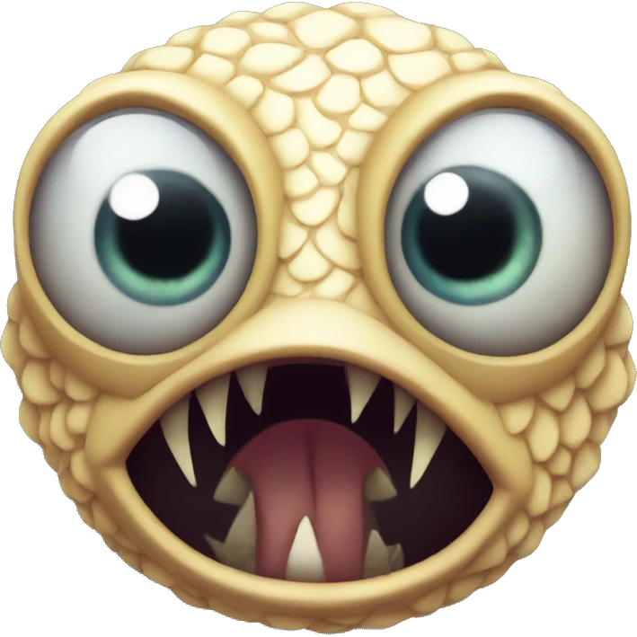 angry fish with human eyes emoji