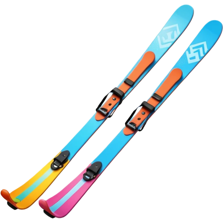 skis,colorful, Snow Gear,negative: character. emoji