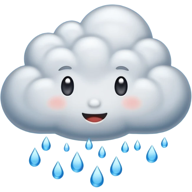 rain cloud with raindrops, cheerful emoji