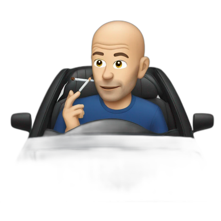 zidane smoking in his car emoji