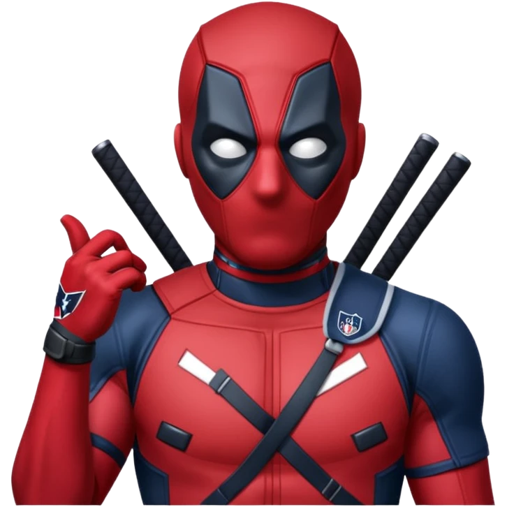 Deadpool with the New England Patriots emoji