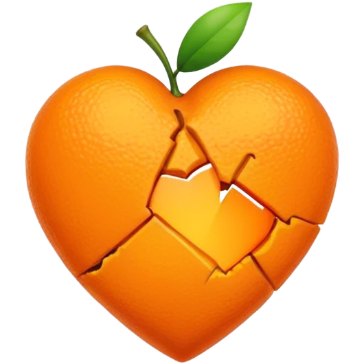 broken heart in orange color emoji