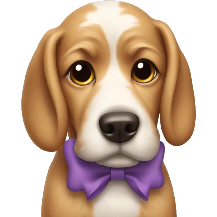 dog wearing a bow emoji