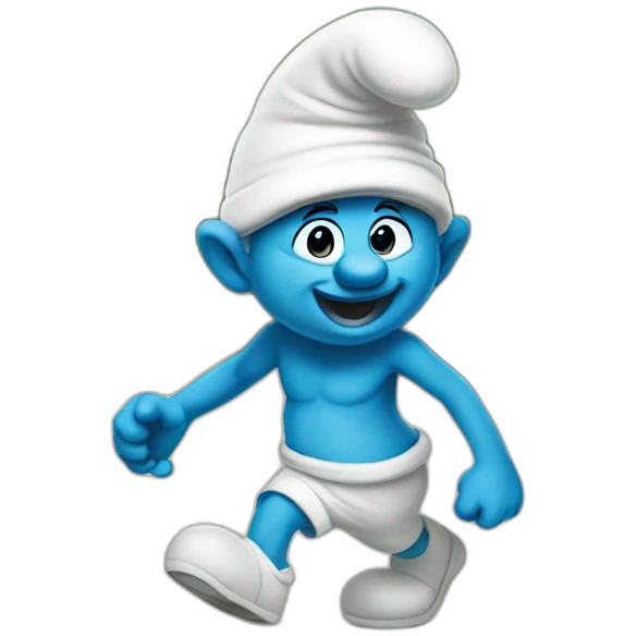 smurf walking emoji