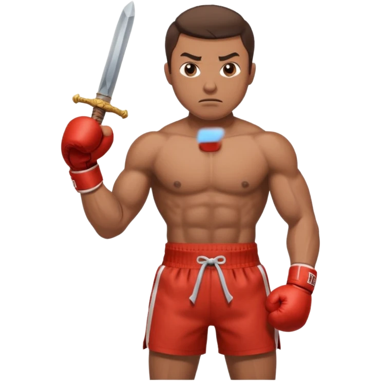 a man holding sword only boxer emoji