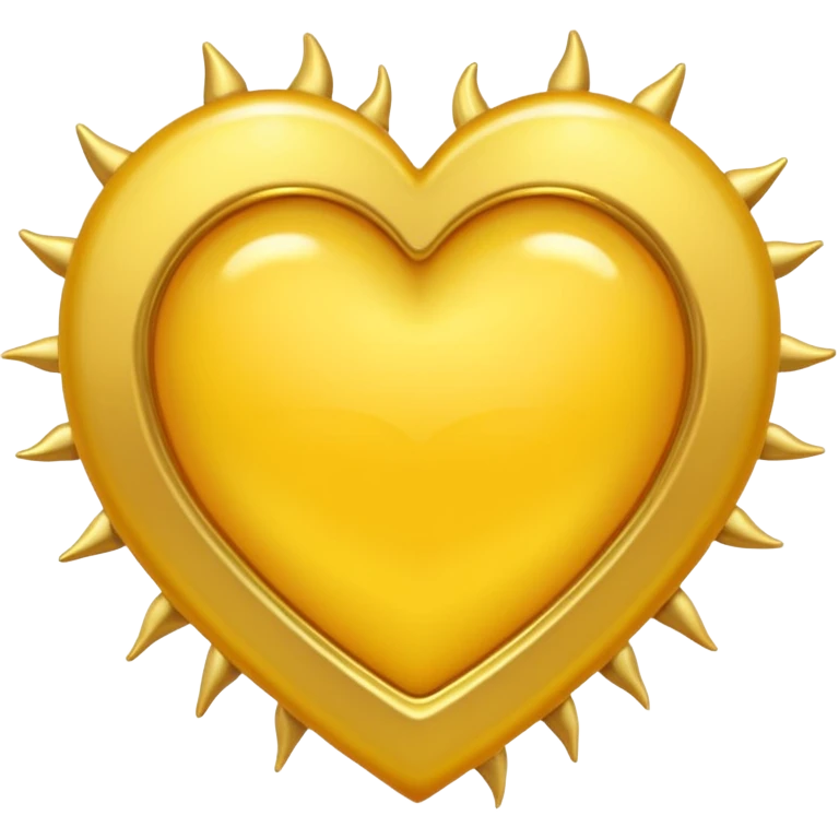 yellow heart with a sun motif border emoji