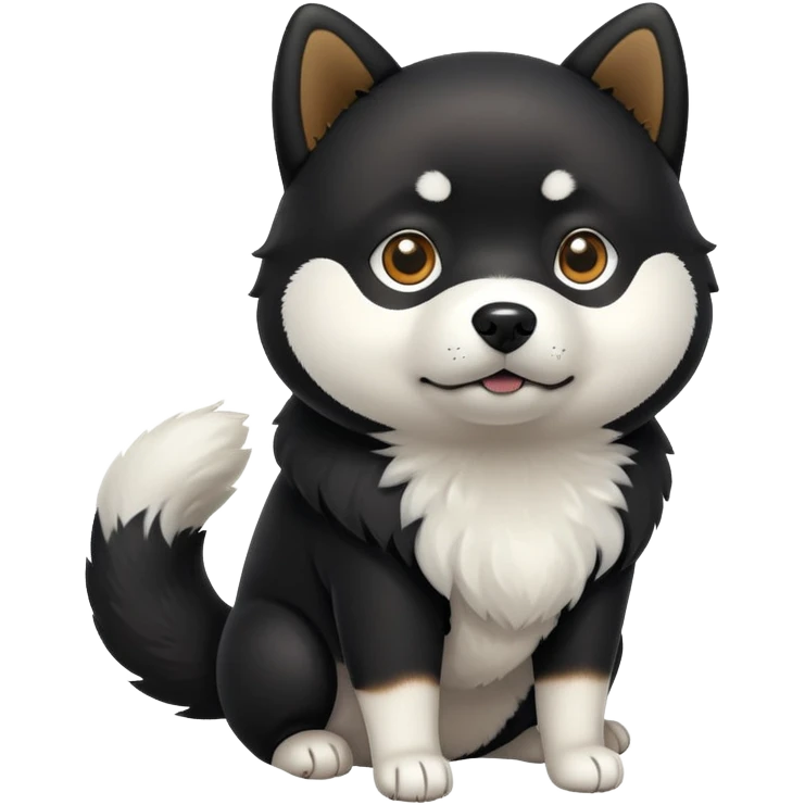 cute black Shiba Inu dog standing full body view emoji