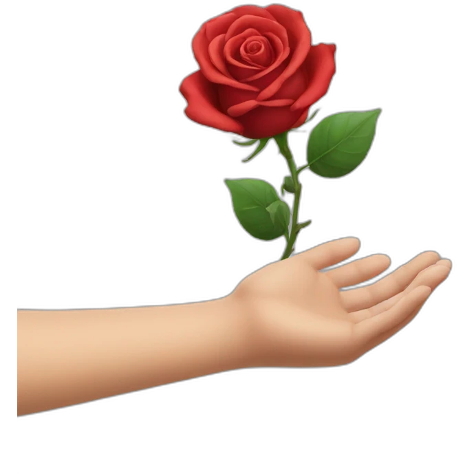 Hand rose emoji