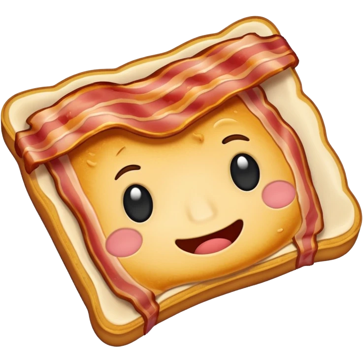 slice of bacon, crispy and wavy, emoji style emoji