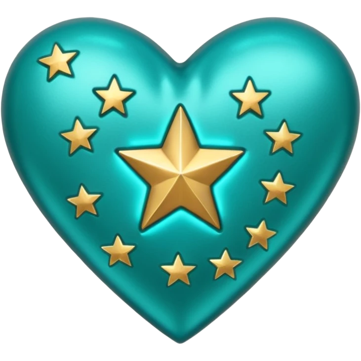 Teal heart with a star and 'you rock'  emoji
