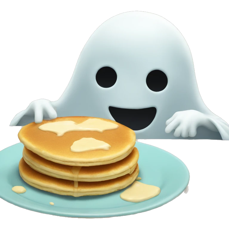 Ghost eating pancakes  emoji
