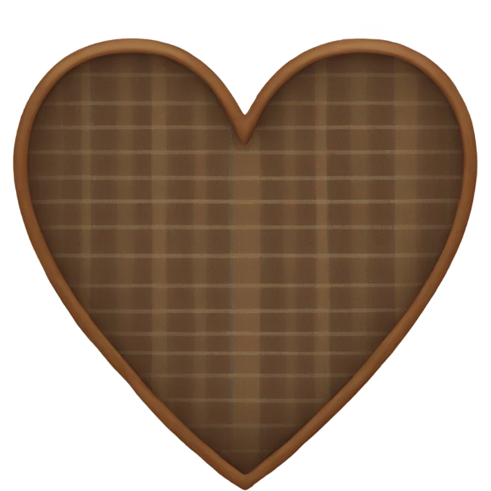 Brown plaid heart emoji