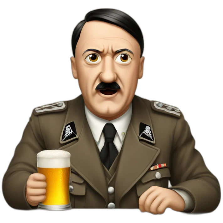 adolf hitler enjoying beer emoji