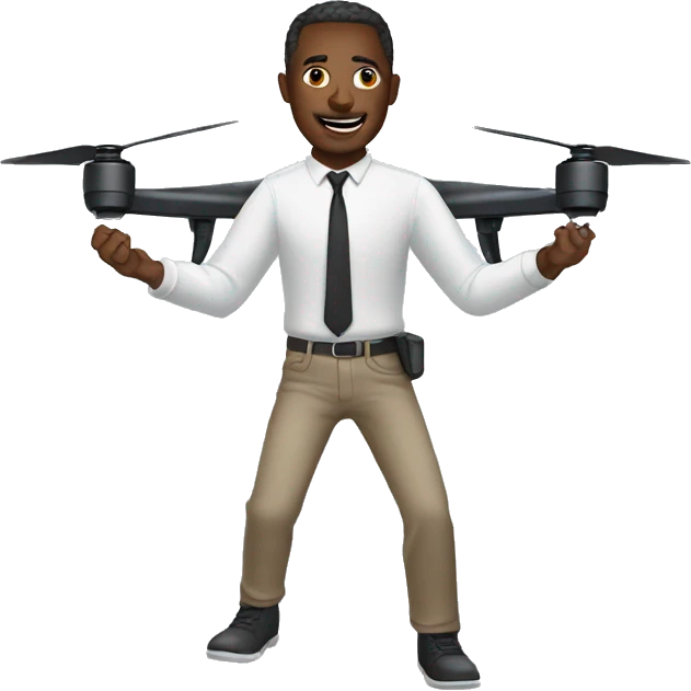Guy flying a drone emoji