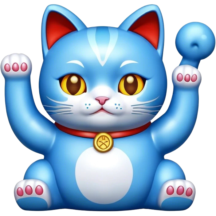 lucky cat blue emoji