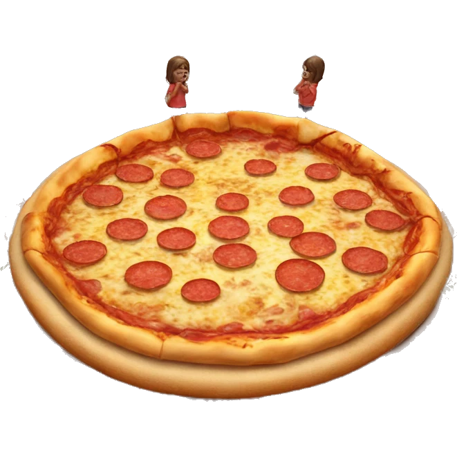 Tiny pizza people worshipping a giant pizza god  giant pizza god emoji