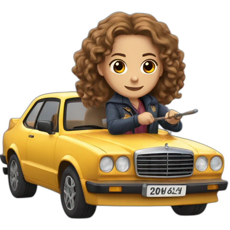 Hermione Granger conduit une voiture emoji