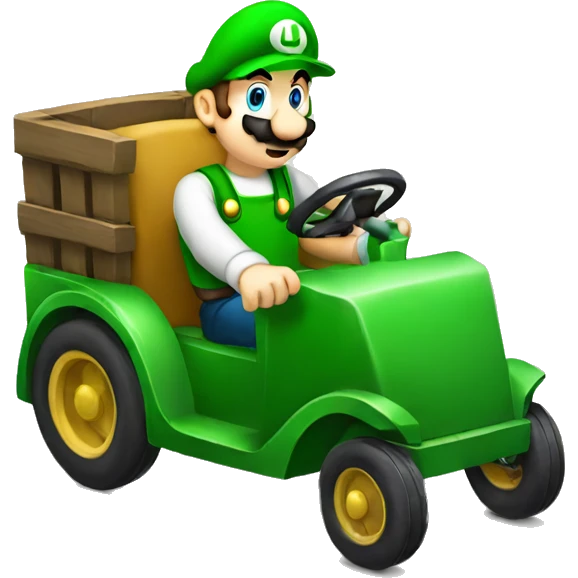 luigi driving cart emoji
