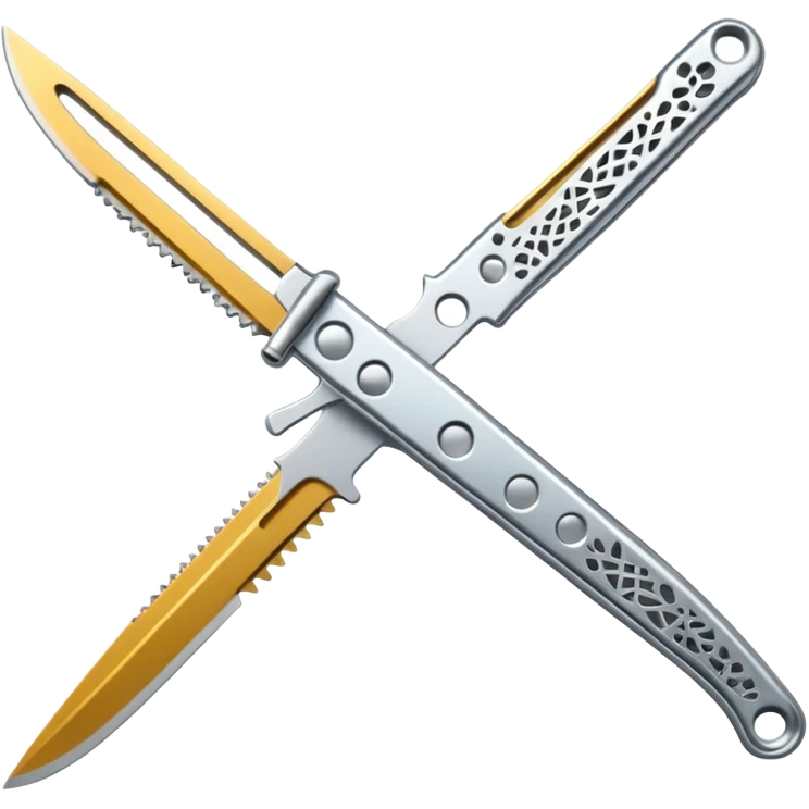only Silver colour butterfly knife emoji