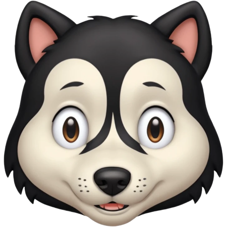 zoobie com cabelo preto wolfcut com olhos caidos emoji