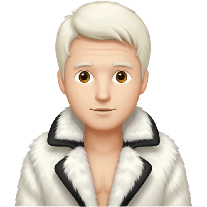luxary white fur coat man emoji