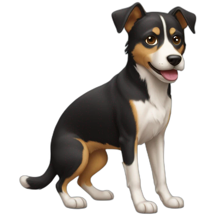 Chat sur un chien emoji
