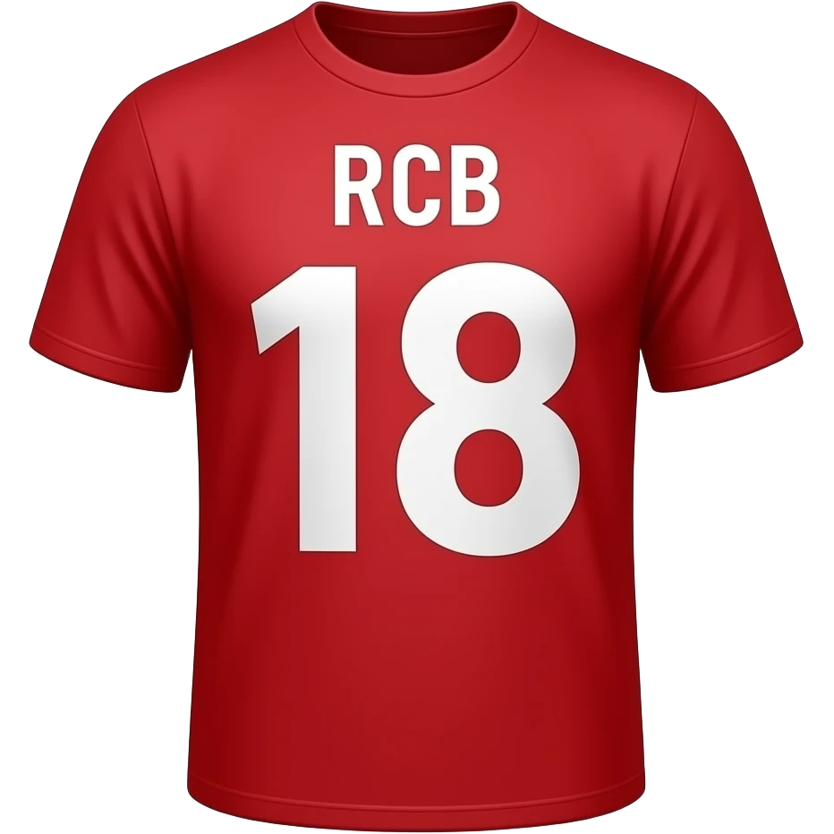 T-shirt 👕 banav Ema upar RCB lakh vachhe 18 and niche VIRAT KOHLI  evu ek red colour nu t-shirt banavi de emoji