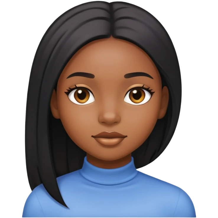 black girl straight hair emoji
