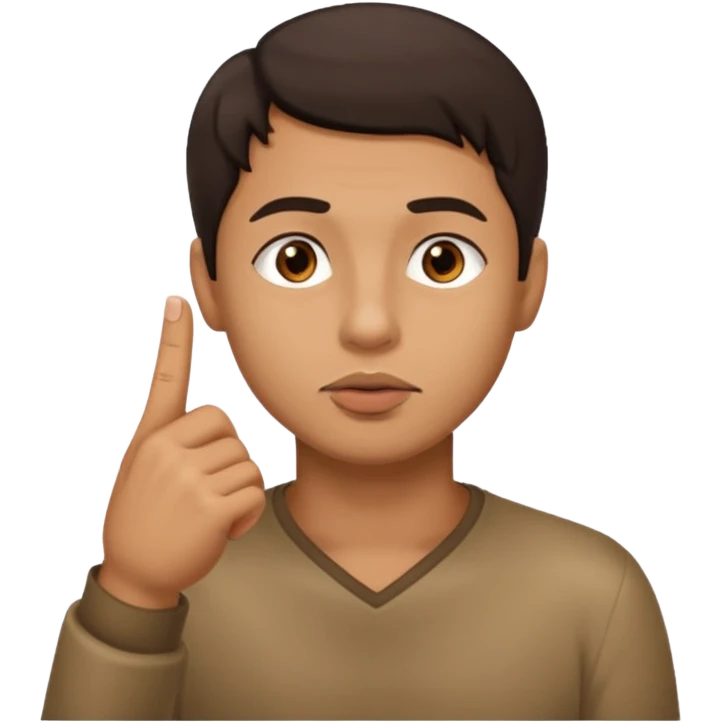 Man making silence emoji