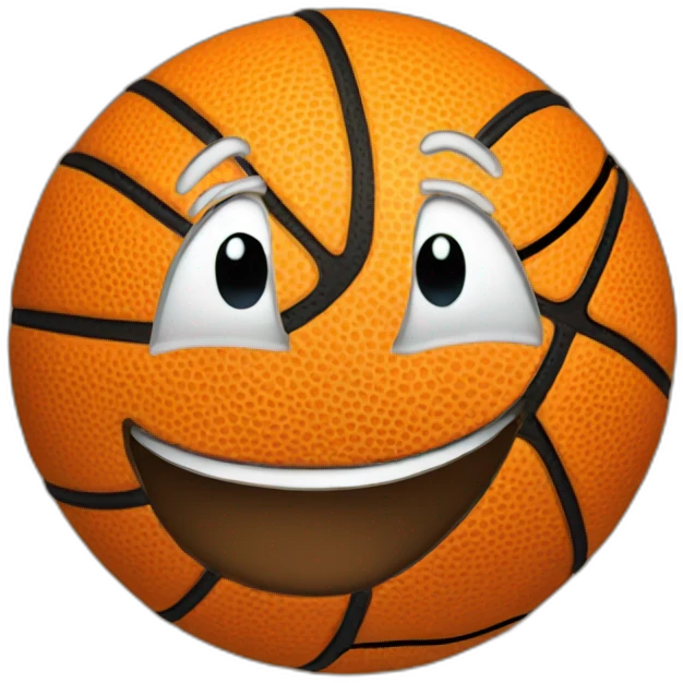 Basketball with a smile emoji