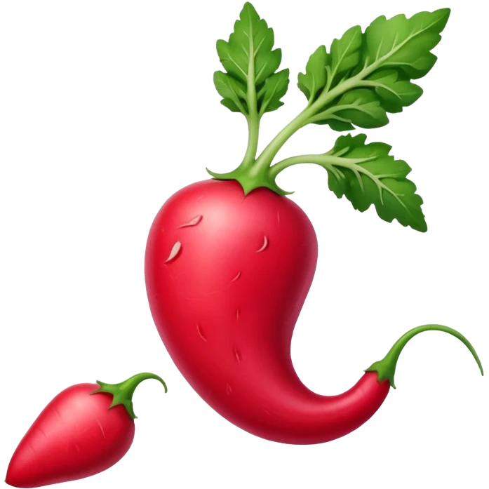 spicy radish with a chili pepper emoji