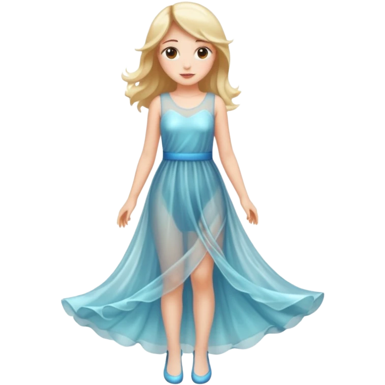 Full-length girl in a transparent dress emoji
