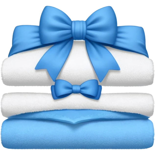 White towels with blues bow emoji